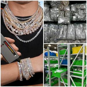 Collier Chaîne Tennis Iced Out en Argent Sterling 925 avec Diamants de Laboratoire VVS et Moissanite, Tailles 2mm 3mm 4mm 5mm 6.5mm - Product Image 3