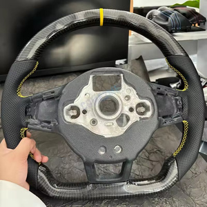 Volante deportivo de cuero completo de carbono de alta calidad para modelos Volkswagen VW <span class=keywords><strong>Golf</strong></span> 7 7,5 GTI GTD <span class=keywords><strong>GTE</strong></span> R Polo GTI Tiguan Passat - Product Image 6
