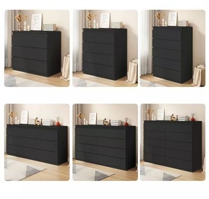 Comò da camera da letto con 6 cassetti, nero, con ampio spazio contenitivo, <span class=keywords><strong>vendita</strong></span> diretta dalla fabbrica 2026 - Product Image 3