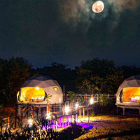 Dôme de glamping de luxe moderne en PVC transparent à double couche imperméable, tente de maison en toile géodésique pour hôtel de plein air, complexe hôtelier