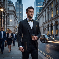 Nœud Papillon de Luxe pour Homme avec Bordure Métallique, Style Palais Baroque pour Marié de Mariage, Design Spectaculaire pour Tapis Rouge et Événements Gala
