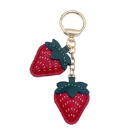Pendentif et décoration pour sac en cuir véritable cousu main, style fraise, frais et doux, fabriqué en Chine