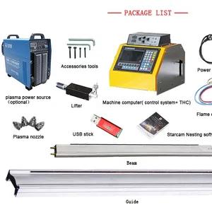 Huayuan lgk-120igbt coupeur de plasma de commande numérique par ordinateur de coupe machine 1340/plasma pièces de voiture coupe ensemble avec source d'alimentation