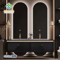 Meuble-lavabo de salle de bain moderne en bois massif style ferme/entrepôt 48 pouces OEM Juerte 2025 avec égouttoir en cuivre et miroir pour chambre et salle à manger