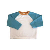 Vente en gros de vêtements pour enfants T-shirt à blocs de couleurs raglan T-shirts basiques à manches longues pour bébés printemps et été