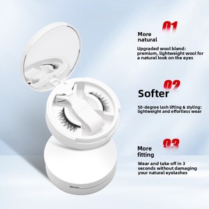 Faux cils effet œil de renard, courbure C, naturels, épais, en fibres synthétiques, réutilisables, bandes de cils effilés, boîte de voyage, maquillage quotidien des yeux - Product Image 2