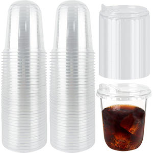 Vasos de Plástico Desechables PET de 90 mm, 10, 12, 14, 16, 20, 24 oz, Grado Botella, con Fondo en Forma de U de 360 ml, para Té de Burbujas/Bebidas Frías - Product Image 1