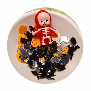 100 pz di halloween serie scheletro bambino fantasma nero malefico zucca argilla polimerica per la decorazione melma