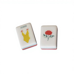 Mahjong Personalizable de Lujo Moderno, Acrílico, Temática Americana Blanca, Verano, Océano, Puerto, Playa, Palmeras, 160 Fichas, Estilo Póker - Product Image 3