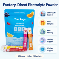 Poudre d'électrolytes XuTong 3,5 g * 20 sachets pour adultes, non destiné aux femmes enceintes, équilibre hydrique et récupération, OEM/ODM