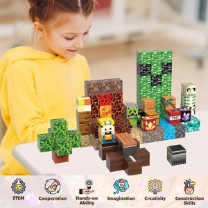 Blocs de construction magnétiques, <span class=keywords><strong>cubes</strong></span>, 100 pièces, ensembles en plastique, jeux éducatifs STEM, tuiles magnétiques empilables, 2 cm, pour <span class=keywords><strong>les</strong></span> enfants de 14 ans et plus, garçons et filles - Product Image 6