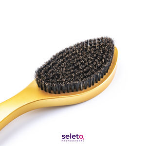 Brosse à cheveux pour barbier, accessoire, peigne <span class=keywords><strong>AFRO</strong></span>, manche en bois, poils de sanglier naturel, doux, coiffure, barbier - Product Image 3