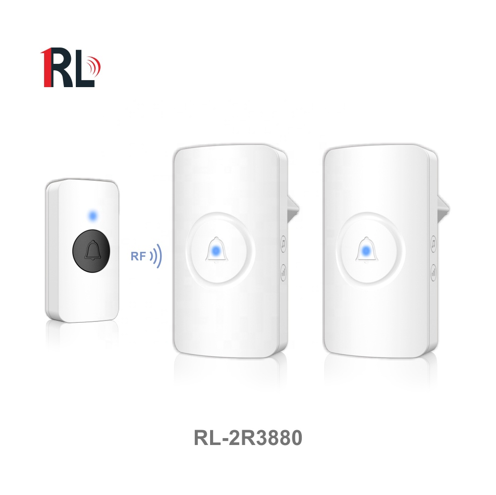 80 Easy to install smart home waterproof wireless wifi doorbell wireless AC ring doorbell with two receivers