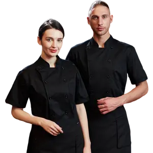 Uniformes de banquet d'hôtel à manches courtes, uniformes de restaurant et de bar, uniforme de restaurant personnalisé avec logo, 2023