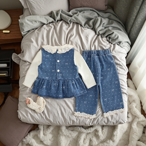 Qingli OEM Custom Factory vestiti alla moda da ragazza per la primavera autunno alla moda completo da tre pezzi a manica lunga in cotone - Product Image 5