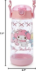 ขวดน้ำพลาสติกปลอดสาร BPA เป็นมิตรกับสิ่งแวดล้อม ลายการ์ตูนน่ารัก พร้อมสายสะพายสำหรับผู้ใหญ่ เคลือบป้องกันการกัดกร่อน ดื่มได้โดยตรง เหมาะสำหรับโรงเรียน - Product Image 4
