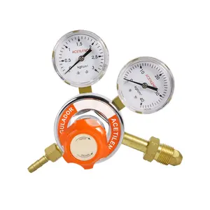Fully Brass Brazilian Style Industrial Acetylene Welding/Cutting Pressure Regulator With CGA510 Or Customized Inlet Connection
