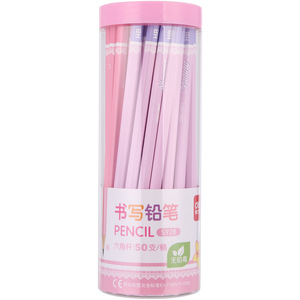 Lápiz de madera Deli S928 HB, 50 piezas, hexagonal rosa, para estudiantes escolares - Product Image 1