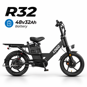 Bicicleta Eléctrica OEM con Logotipo Personalizado, 48V 32Ah 750W, Freno de Disco Hidráulico de 180mm, Doble Suspensión, Alarma Antirrobo, Bicicleta Eléctrica para Reparto de Comida R32 - Product Image 1