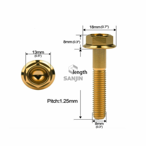 สลักเกลียว<span class=keywords><strong>ไท</strong></span>เทเนียมชุบสังกะสี M8 <span class=keywords><strong>M12</strong></span> ระยะห่างเกลียว 1.25/1.5 มม. หัวหกเหลี่ยม คุณภาพสูง ทนการกัดกร่อน สลักเกลียวมอเตอร์ไซค์แบบกำหนดเอง - Product Image 4