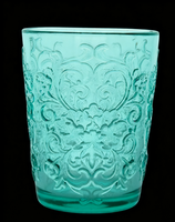 Gelas Tumbler Kaca Vintage Elegan Bermotif Bunga Besar, Warna Solid, Tekstur Tekan, untuk Minuman Air Es, Cocok untuk Musim Semi dan Musim Panas