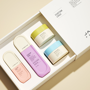 Set Kemasan Serum perawatan kulit, desain baru unik 50g 30ml 100ml kaca buram Set kemasan Serum krim perawatan kulit mewah kosong dan botol