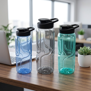 Wholesale BPA Free <b>Clear</b> Plastic Sport <b>Water</b> <b>Bottles</b> 500ML/1L Certified Promotional Use OEM Available <b>Straw</b> Type Portable - Product Image 3