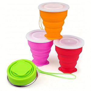 Gobelet pliable personnalisé avec logo, 6,8 oz, gobelet pliable en plastique réutilisable, gobelets de poche en silicone OEM pour le camping en plein air - Product Image 1