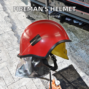 노운세이프티 노란색/빨간색 반사 스트라이프 소방관 헬멧 목 보호대 내구성 강한 하드형 선택형 손전등 액세서리 - Product Image 2