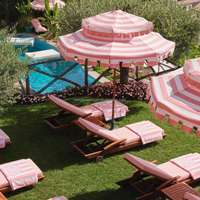 Parasol de luxe blanc à prix d'usine, grand format, durable, avec bord festonné, pour jardin, table, plage, hôtel