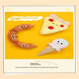 Jouets à couiner pour chiens de petite et moyenne taille, résistants aux morsures, en papier et en peluche, hamburger, fournitures pour animaux de compagnie - Product Image 6