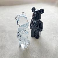 Figurine d'art déco en verre cristal sculpté à la main, ours exquis, cadeau haut de gamme pour mariage, anniversaire, entreprise, décoration moderne