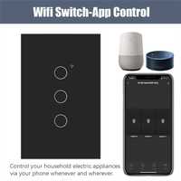 Interrupteur WiFi intelligent Larkkey Tuya Smart Life 1 Gang 10A, compatible Google Assistant Alexa, commande vocale, compatible Android/iOS, écran LCD