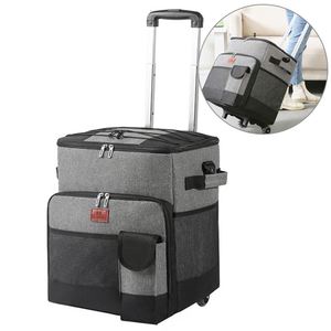 Sac isotherme à roulettes personnalisé avec logo, idéal pour la livraison de repas, de vin et de pique-niques, en toile imperméable – Vente en gros usine - Product Image 1