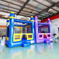 Maison de rebond gonflable pour fête d'enfants Combo château videur commercial cavalier en PVC durable location aire de jeux extérieure certifiée CE