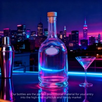 Bouteille en verre de flint ovale à fond épais de 750 ml avec logo personnalisé de luxe, avec impression sérigraphique pour gin, rhum, vodka