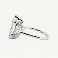 Bague de mariage ASTWO personnalisée à trois pierres, 3 carats, coupe marquise, plaqué or, argent, moissanite rose