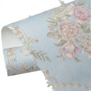 Papier peint damassé moderne auto-adhésif 3D gaufré non tissé floral insonorisant pour hall, cuisine, chambre avec garantie de 5 ans - Product Image 3