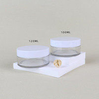 Pots de crème en plastique épais transparent à double paroi 30g 50g 100g 120g 200g Conteneur cosmétique PET Pot à paroi lourde