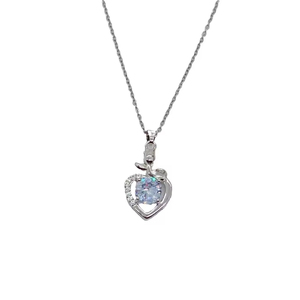 Collar de Corazón de Acero Inoxidable con Circones y Baño de Oro, Diseño Floral, Venta al por Mayor Directa de Fábrica - Product Image 2