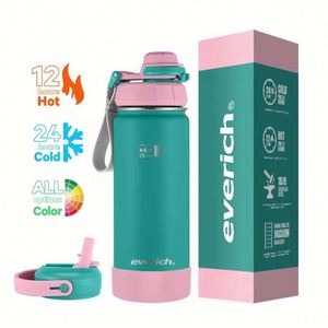 32oz 40oz BPA FREE 3Lids Double Wall Vacuum Flask Insulated Stainless Steel Bottle with Dust Proof Straw Handle Lid - Product Image 1