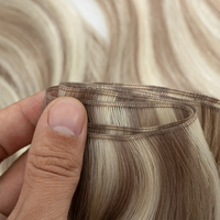 Extensiones de Cabello Ruso Remy de Alta Calidad 12A, de un Solo Donante, Doble Trama Alineada, Tejidas a Mano, Balayage Invisible, Trama Plana Genius