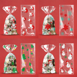Sacs cadeaux en plastique OPP rectangulaires pour bonbons de Noël, pour les cadeaux de fête de Noël - Product Image 3