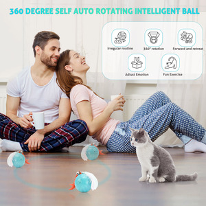 Juguete de Pelota para Mascotas, Silencioso, Eléctrico, con Plumas, Interactivo, Recargable, con Luz, para Gatos y Perros - Product Image 2