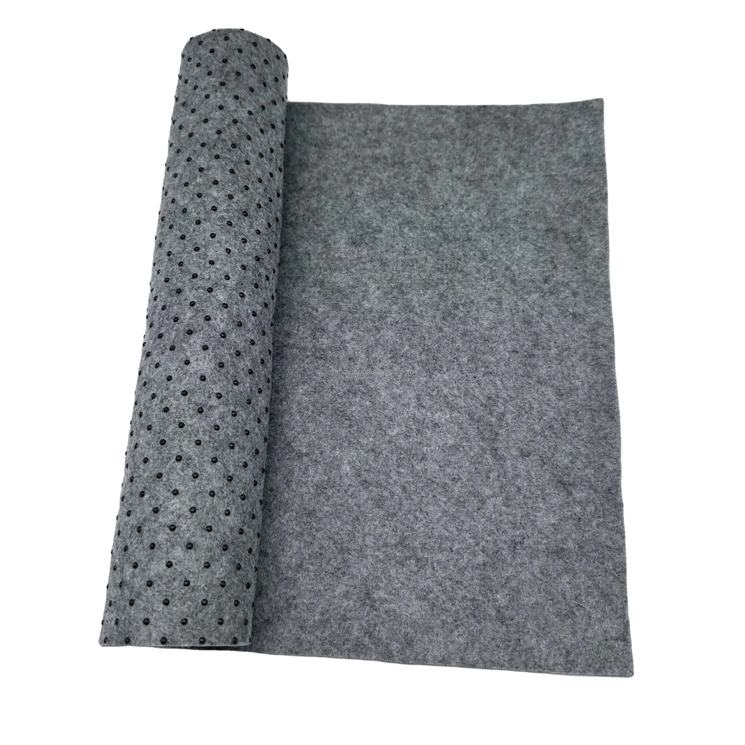 저렴한 가격 100% 폴리 에스테르 바늘 펀치 방지 슬립 PVC 도트 부직포 점선 미끄럼 방지 카펫 뒷받침