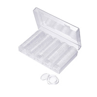 100 pièces/lot de capsules porte-monnaies de 30 mm, boîte ronde en plastique pour collection de pièces de monnaie, boîte de rangement pour protéger les pièces