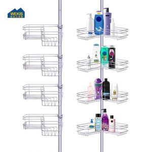 WEKIS Paniers de Douche Extensibles Multi-Compartiments en Fer Antirouille de Bonne Qualité et Élégants pour Shampoings et Savons Solides - Product Image 2