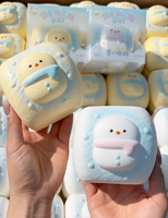 Jouets Squishy Bonhomme de Neige Hachimi en Mousse PU à Remontée Lente pour Soulagement du Stress, Nouveauté à Presser, Vente en Gros de Noël