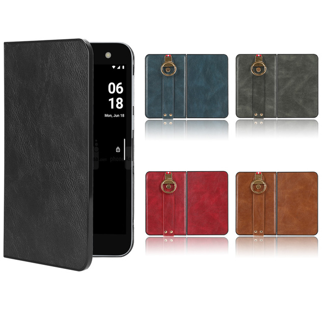 Multifunctional PU Leather Phone Protective Case with Wrist Strap for Microsoft Surface Duo Back Cover Shell
