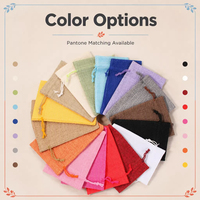 Pochette personnalisée multicolore en lin et jute avec cordon de serrage, petit sac cadeau pour bijoux, bonbons, sachets, rangement, sac anti-poussière